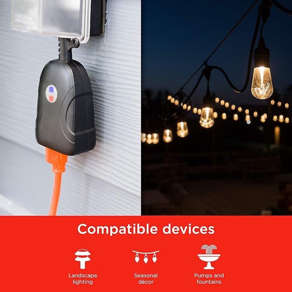 UltraPro Outdoor Smart Plug Wi-Fi Outlet Smart Switch, Dual Smart Outlet